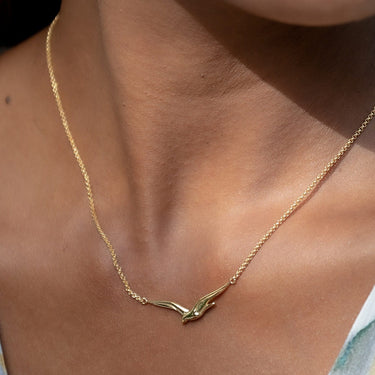 Gold Plated Soaring Bird Necklace | Bird Necklace by Lily Charmed