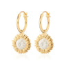 Gold Sunflower Hoop Earrings | Flower Earrings | Lily Charmed