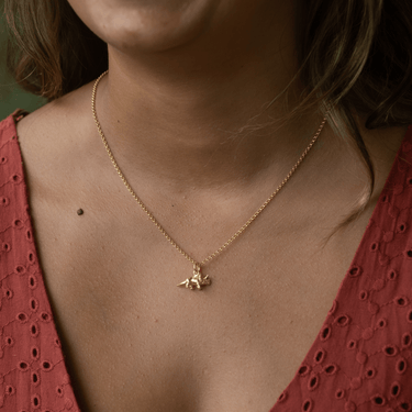 Gold Triceratops Necklace | Lily Charmed
