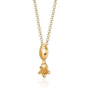 Gold Forget Me Not Flower Charm Necklace | Floral Pendant Necklace