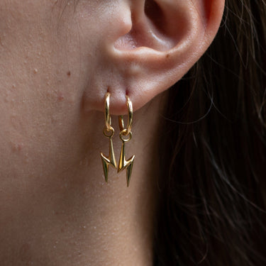 Gold Plated Lightning Bolt Single Earring Charm - Lily Charmed Jewellery