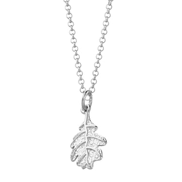 Silver Oak Leaf Charm Necklace - Lily Charmed