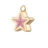Gold Plated Geometric Pink Star Earring Charm - Lily Charmed