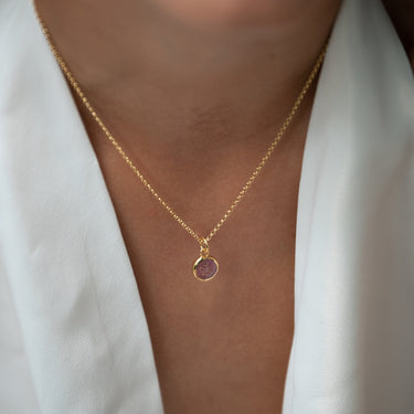 Gold Plated Purple Snake Resin Charm Necklace by Lily Charmed