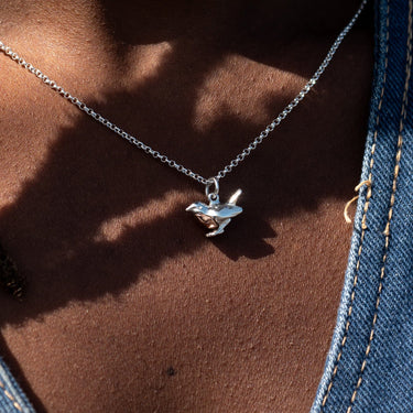 Silver Robin Bird Necklace - Lily Charmed