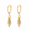 Gold Plated Shooting Star Charm Hoop Earrings - Lily Charmed