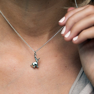 Silver Bunny Animal Charm Necklace by Lily Charmed
