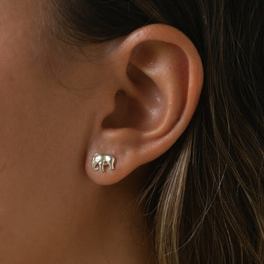 Silver Elephant Stud Earrings by Lily Charmed