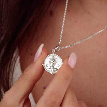 Silver Goddess of Women & Mothers Hera Charm Necklace | Goddess Penant Necklace