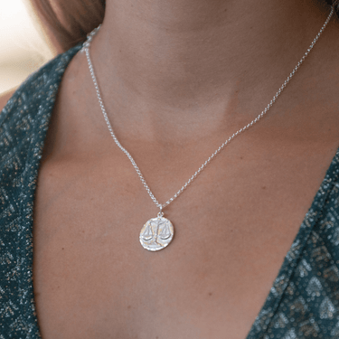 Silver Libra Zodiac Necklace - Lily Charmed