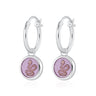 Silver Purple Snake Resin Charm Hoop Earrings - Lily Charmed Earrings
