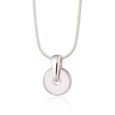 Silver Purple Spinning Disc Snake Chain Necklace | Lily Charmed Jewellery