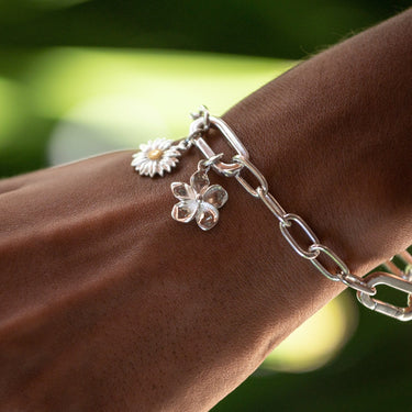 Silver Triple Link Charm Collector Bracelet  | Lily Charmed Jewellery