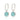 Silver Turquoise Eye Resin Disc Charm Hoop Earrings