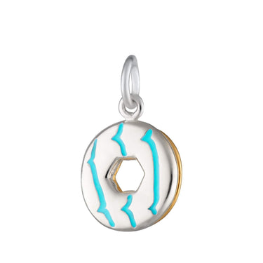 Silver Turquoise Party Ring Biscuit Charm  | Biscuit Charms by Lily Charmed
