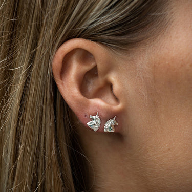 Silver Unicorn Stud Earrings - Lily Charmed