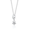 Silver Forget Me Not Flower Charm Necklace | Floral Pendant Necklace