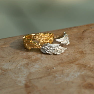 Gold Plated Angel Wings Hug Ring | Lily Charmed