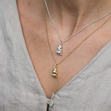 Silver and Gold Pug Necklace | Lily Charmed