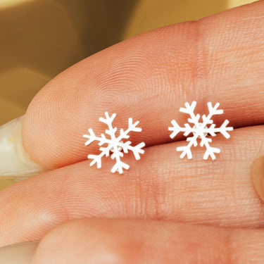 Silver Snowflake Stud Earrings | Christmas Gifts by Lily Charmed