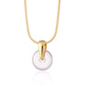 Gold Plated Purple Spinning Disc Snake Chain Necklace | Lily Charmed Jewellery