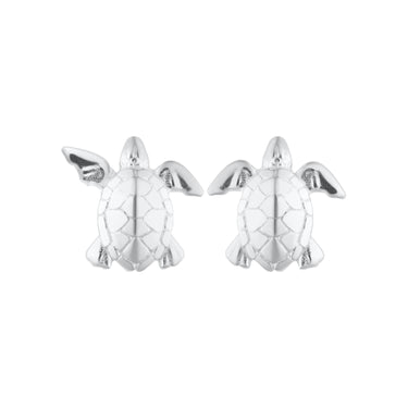 Silver Turtle Stud Earrings - Lily Charmed
