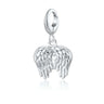 Silver Angel Wings Charm with universal slide on or clip on clasp compatible with Pandora by Lily Charmed