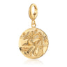 An 18 carat gold plated sterling silver Aquarius zodiac charm featuring a detailed goddess design. Engravable on the reverse.
