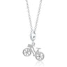 Silver Bicycle Charm Necklace - Lily Charmed