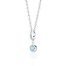 December Birthstone Charm Necklace | Blue Topaz Gemstone Pendant