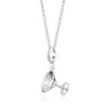 Silver Cocktail Glass Charm Necklace | Celebration Pendant Necklace