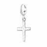 Silver Cross Charm with universal clasp attachment | Silver Charms by Lily Charmed