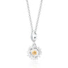 Silver Daisy Charm Necklace | Flower Pendant Necklace