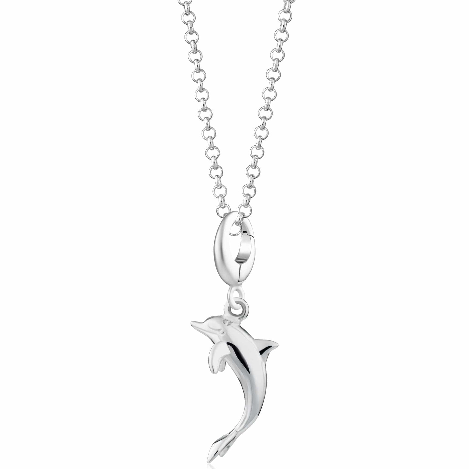 Pendentif dauphin en argent sterling 925 chaîne en argent sterling + boîte de coquillages GRATUITS - France