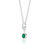 May Birthstone Charm Necklace | Emerald Gemstone Pendant Necklace