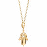 Gold Fatima Hand Charm Necklace | Hamsa Pendant Necklace
