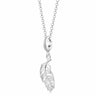 Dainty Silver Feather Charm Necklace | Feather Pendant Necklace