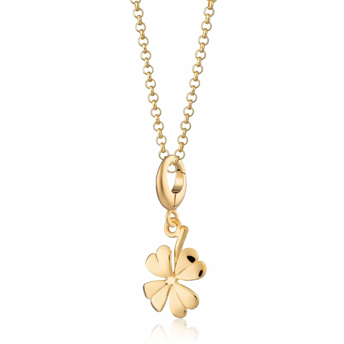 Gold Four Leaf Clover Charm Necklace
