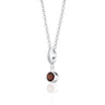 Garnet January Birthstone Charm Necklace | Gemstone Pendant