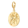 Gold Gemini Zodiac Charm Front Side