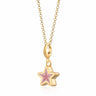 Gold Pink Star Charm Necklace | Star Pendant Necklace