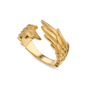 Gold Plated Angel Wings Hug Ring | Lily Charmed