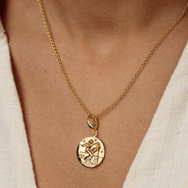 Gold Aquarius Zodiac Necklace - Lily Charmed