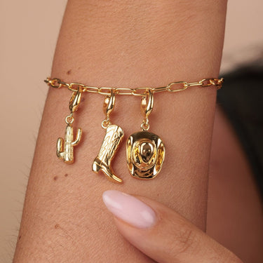 Gold Wild West Themed Charm Bracelet
