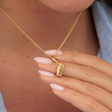 Gold Takeaway Coffee Cup Charm Necklace