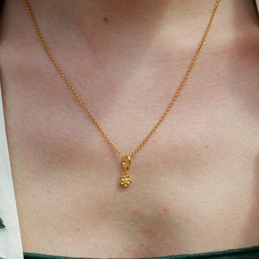 Gold Forget Me Not Flower Charm Necklace | Floral Pendant Necklace