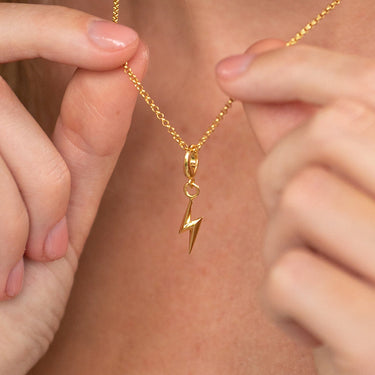 Gold Plated Lightning Bolt Necklace - Lily Charmed