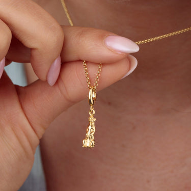 Gold Meerkat Charm Necklace | Animal Pendant