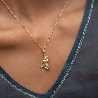 Gold Plated 3D Mermaid Charm Necklace | Lily Charmed
