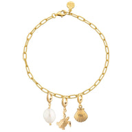 Gold Ocean Themed Charm Bracelet
